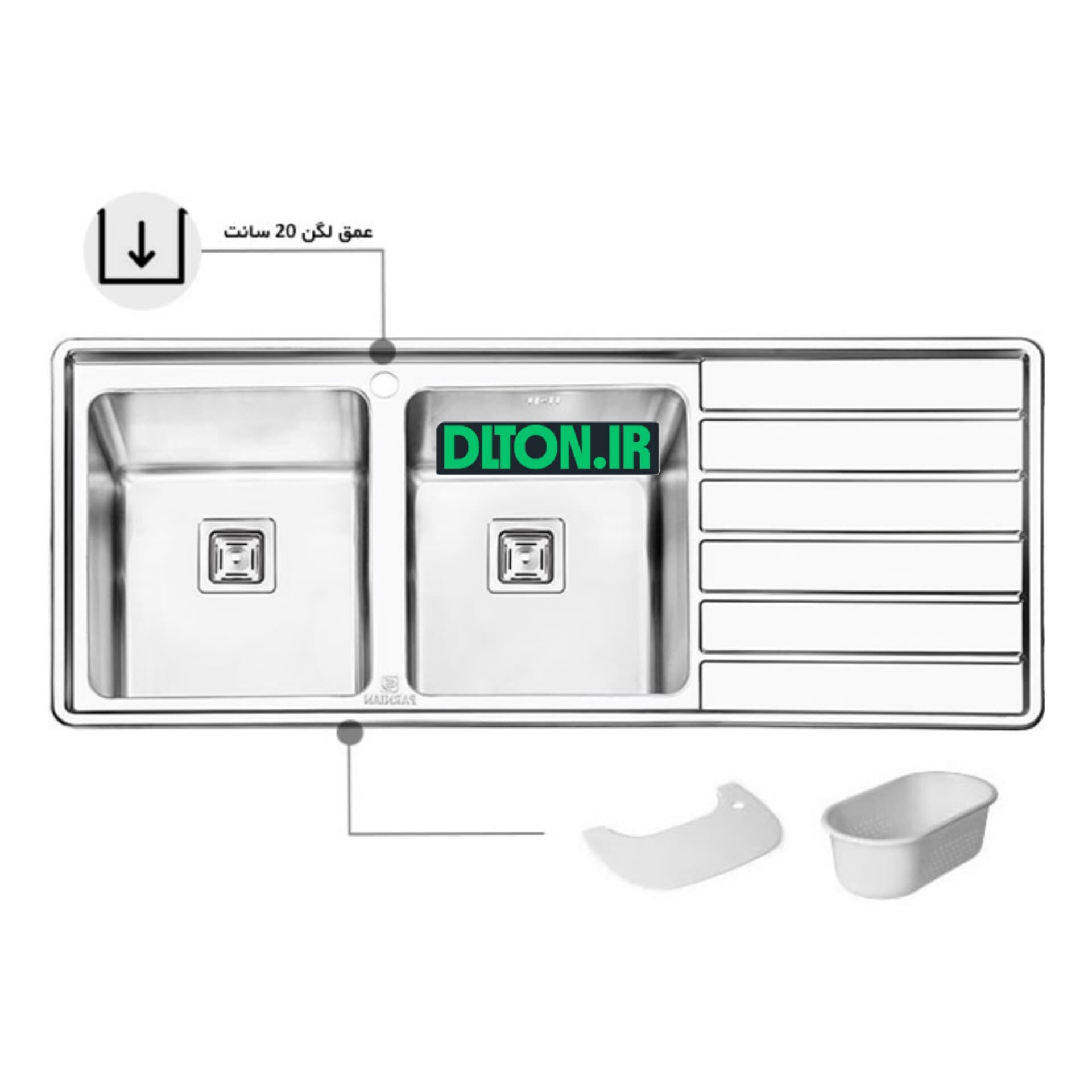 سینک پرنیان استیل مدل PS1214 — تصویر ۷
