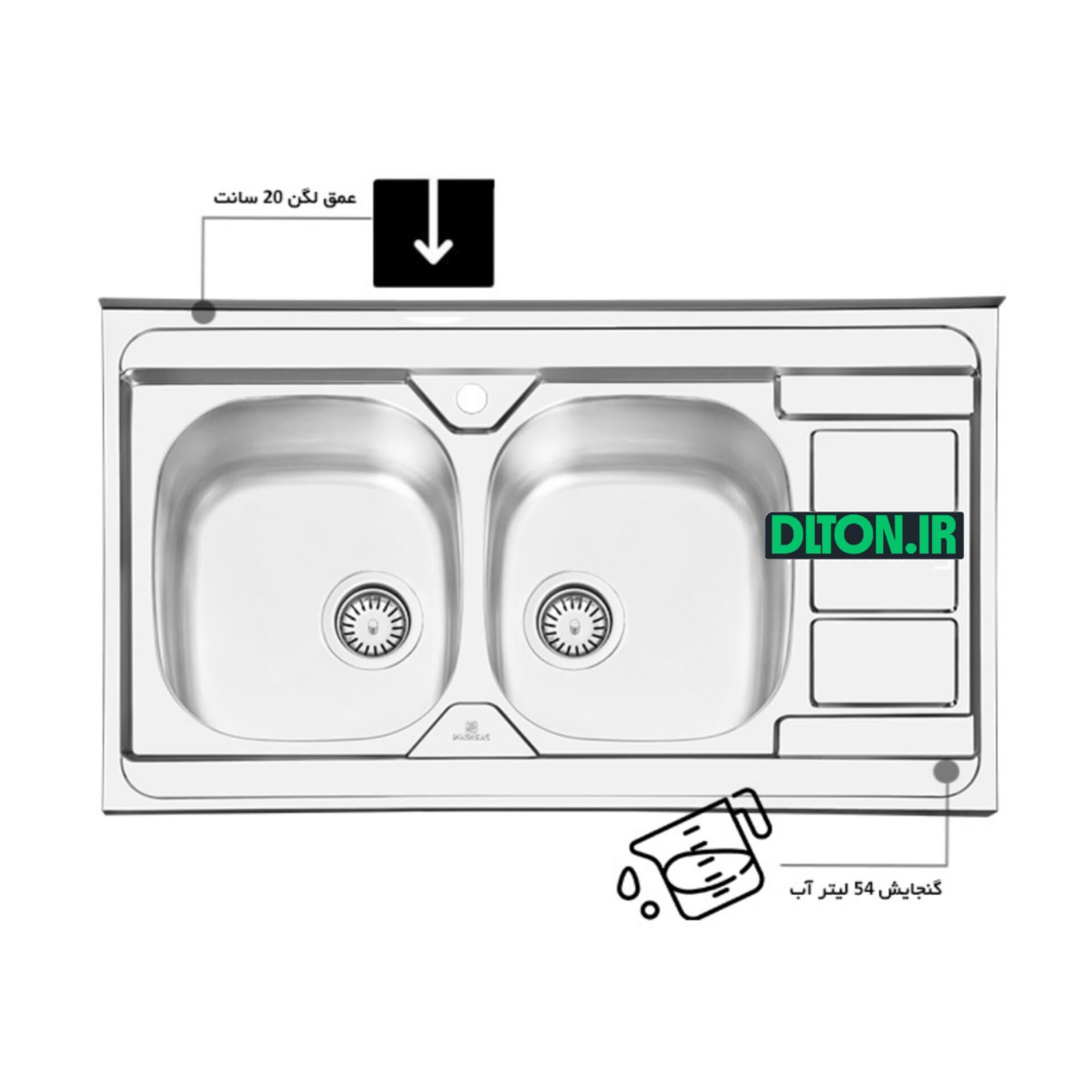 سینک پرنیان استیل PS 1117 روکار — تصویر ۳