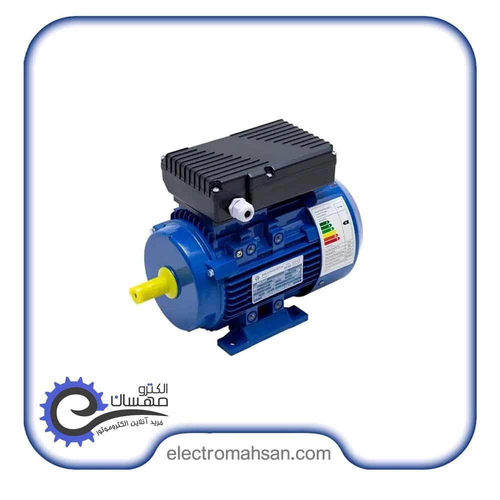 الکتروموتور چینی 1.5 کیلووات (2 اسب) تک فاز کلاچ دار 1400 دور فلنج B3 پوسته آلومینیوم