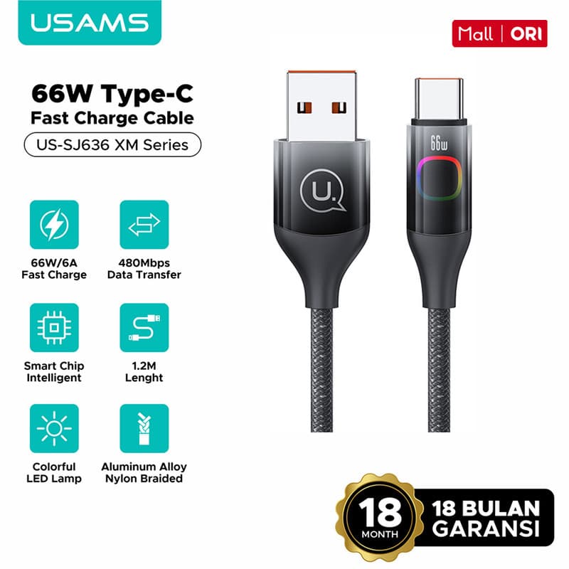 کابل تبدیل USB به USB-C یوسمز مدل SJ636 طول 1.2 متر — تصویر ۱۱