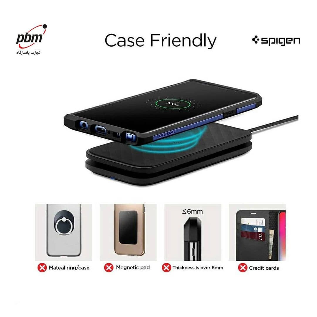 شارژر بی سیم اسپیگن مدل SPIGEN SteadiBoost F316W Qi — تصویر ۹