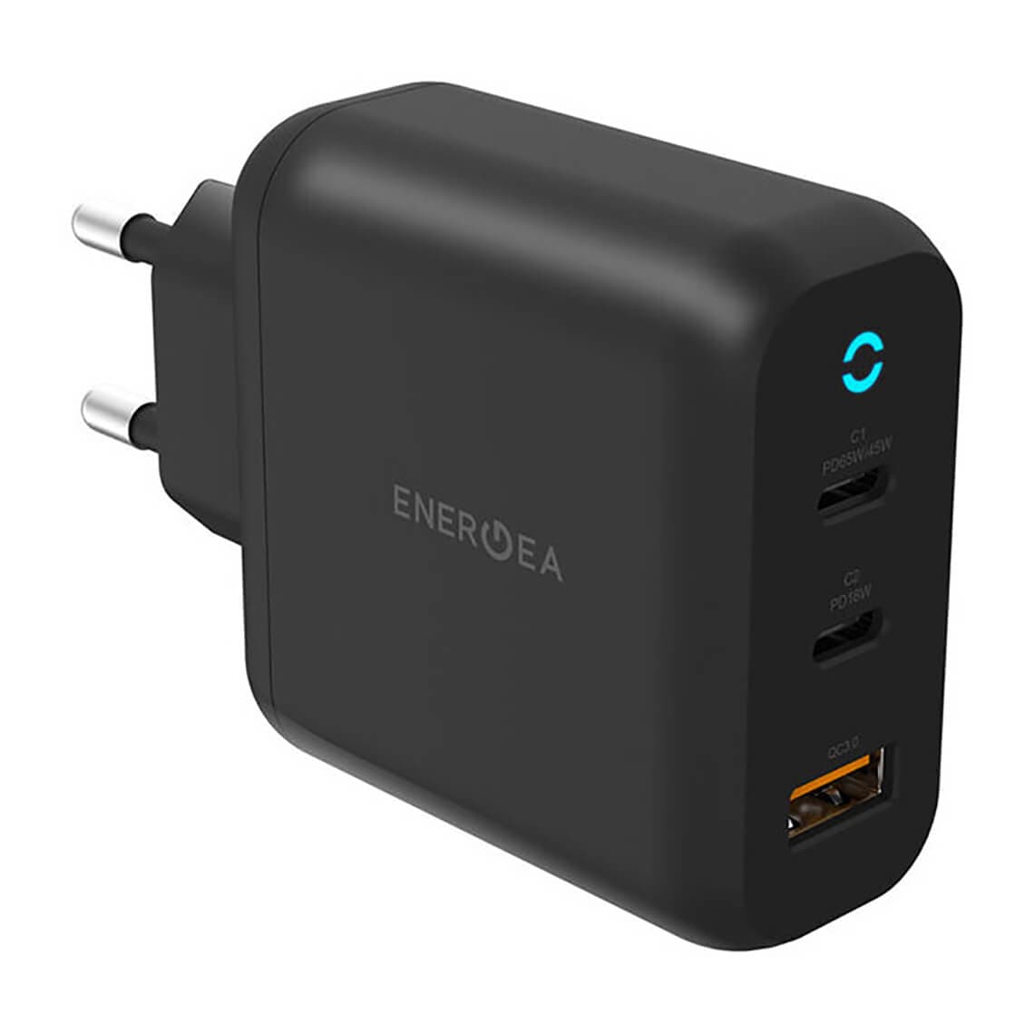 شارژر دیواری انرژیا مدل ENERGEA AMPCHARGE GaN65 با دو درگاه USB-C و USB-A