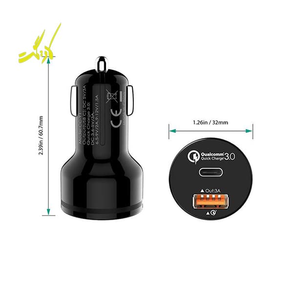 شارژر فندکی آکی مدل Aukey CC-Y1 — تصویر ۳