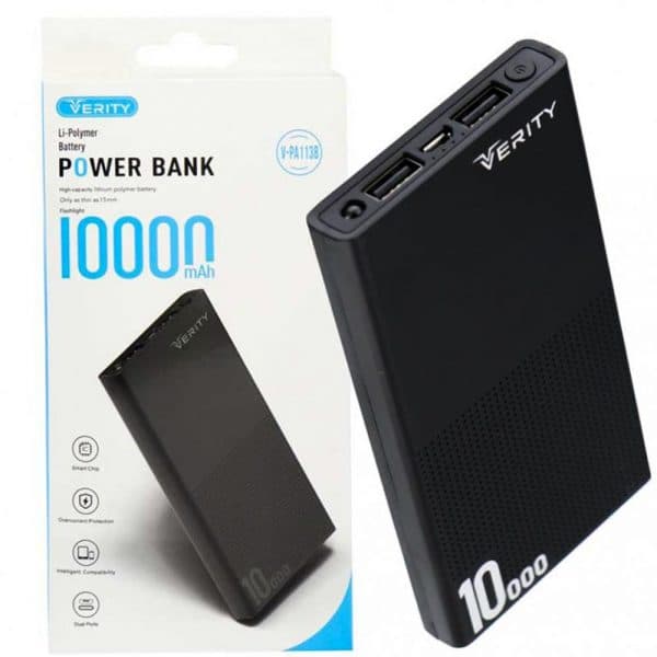 پاور بانک Verity 10000mAh LED دار V-PA128 — تصویر ۳