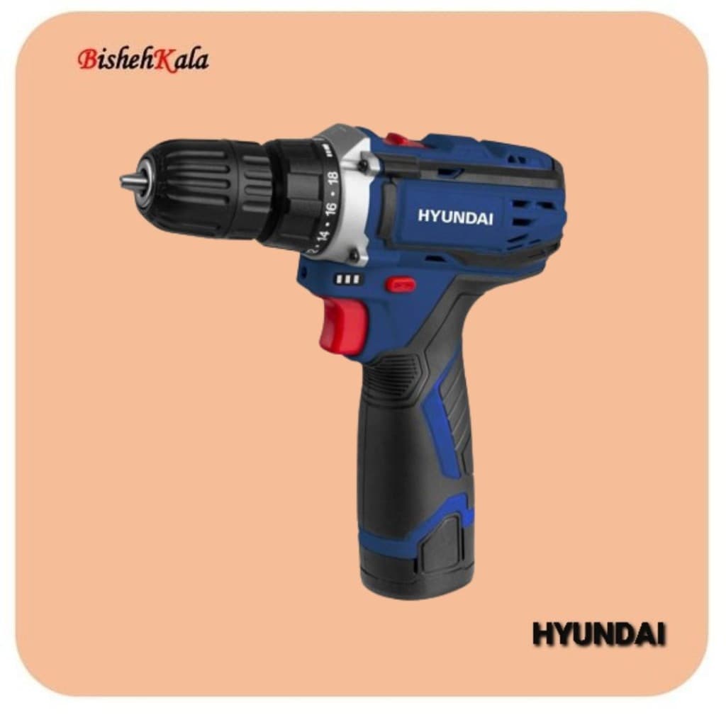 دریل شارژی دو سرعته اتوماتیک HYUNDAI هیوندای مدل HP – 412 کد(3)