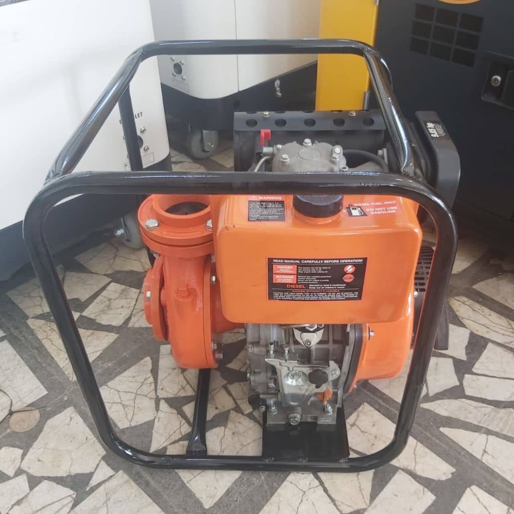 موتور پمپ دیزل 4 اینچ ذغالی گروه صنعتی بهرام BMP با موتور 9.8 اسب دوو بصورت شاسی روبینی کد(1)