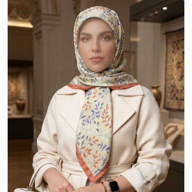 روسری زنانه مدل نخی تابستانه مزونی کد 99615 — تصویر ۱۱