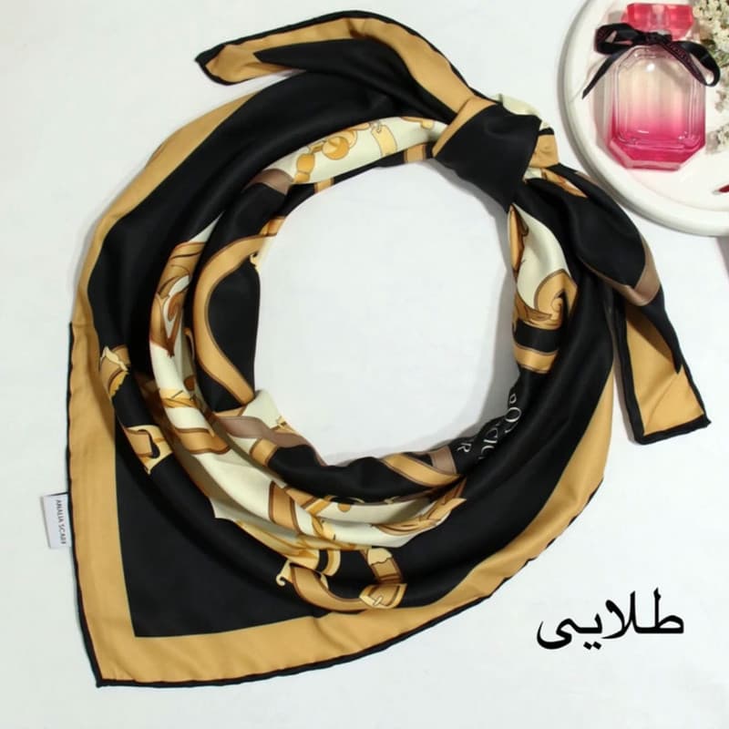 روسری زنانه مدل ابریشم توییل پاییزی دست دوز کد 1-6059 — تصویر ۸