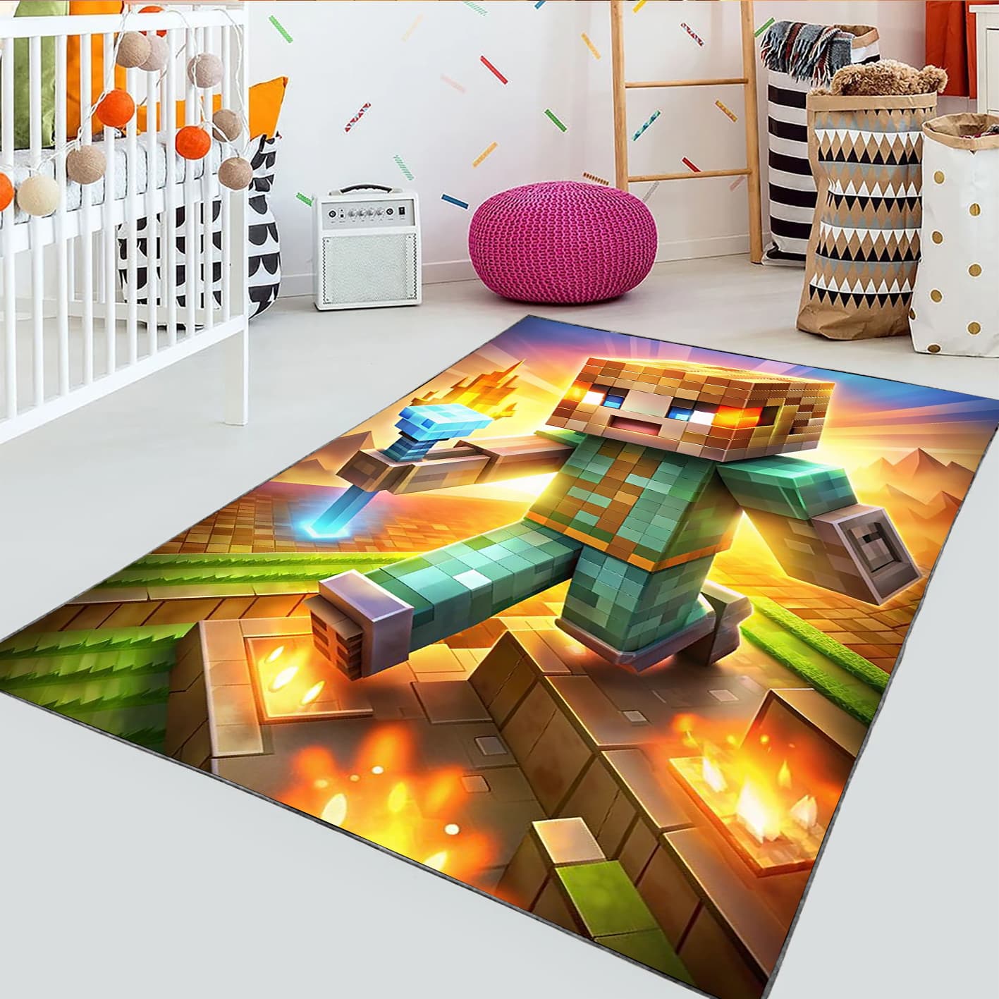 فرشینه طرح ماینکرافت برای اتاق پسر WA-3689