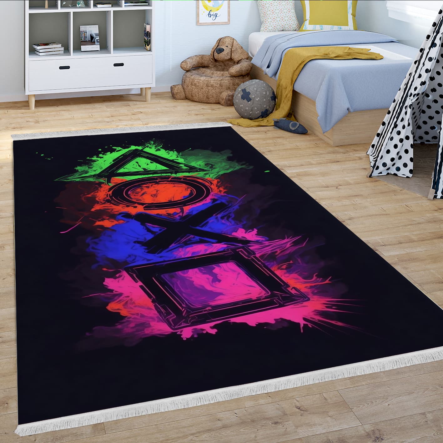 فرشینه اتاق گیمینگ طرح نئونی WA-3924