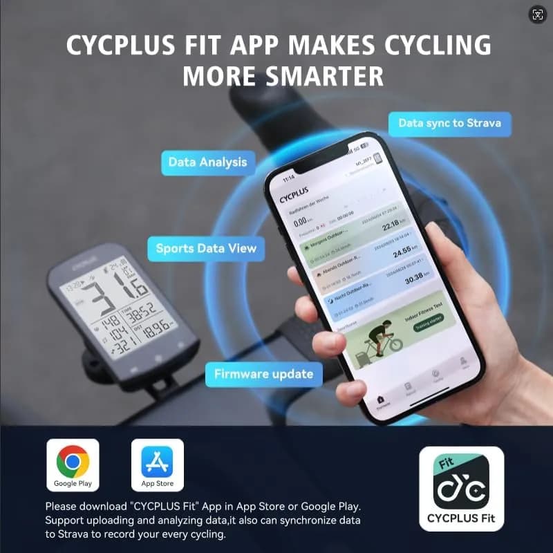 کامپیوتر دوچرخه GPS بی‌سیم برند CYCPLUS مدل M1 — تصویر ۷