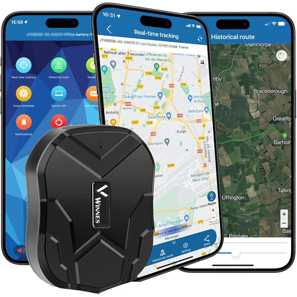 ردیاب GPS خودرو Winnes مدل TK905 | باتری 5000mAh، آهنربایی، ضدسرقت و بدون هزینه اشتراک — تصویر ۹