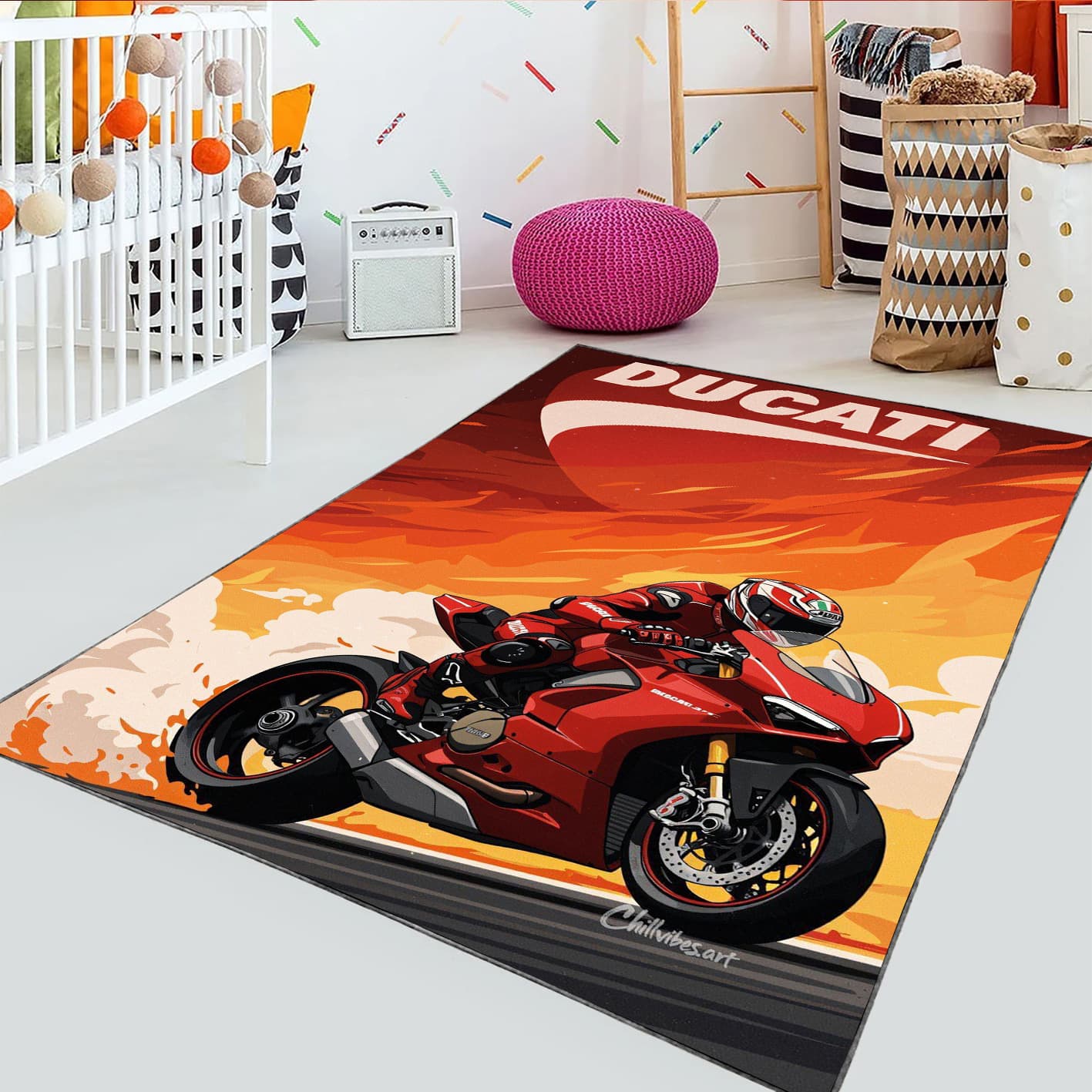 فرش سه بعدی چاپی طرح موتور WA-3957