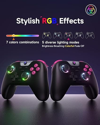 دسته بازی بی‌سیم EasySMX X05 | Hall Effect ضد دریفت، RGB، Turbo و اتصال Bluetooth — تصویر ۳