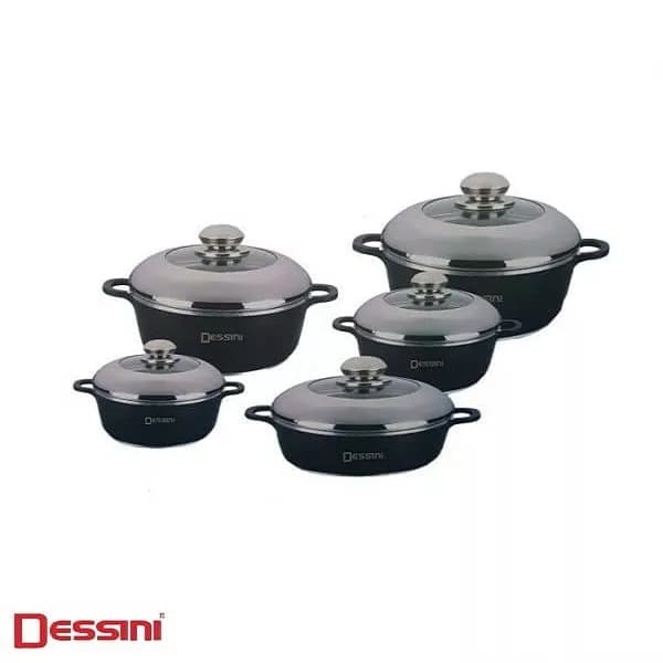 سرویس قابلمه چدن10 پارچه دسینی DESSINI — تصویر ۳
