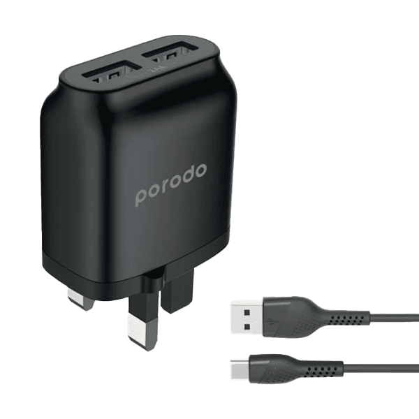 شارژر دیواری پرودو مدل PD-0203MU2-BK به همراه کابل USB-C