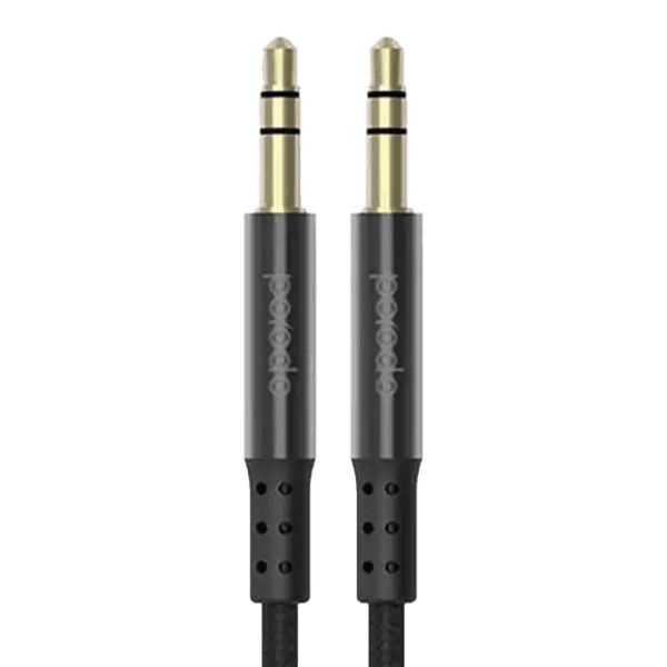 کابل تبدیل 1 به 1 صدا AUX پرودو Porodo Metal Braided AUX Cable مدل PD-AUA12-BK