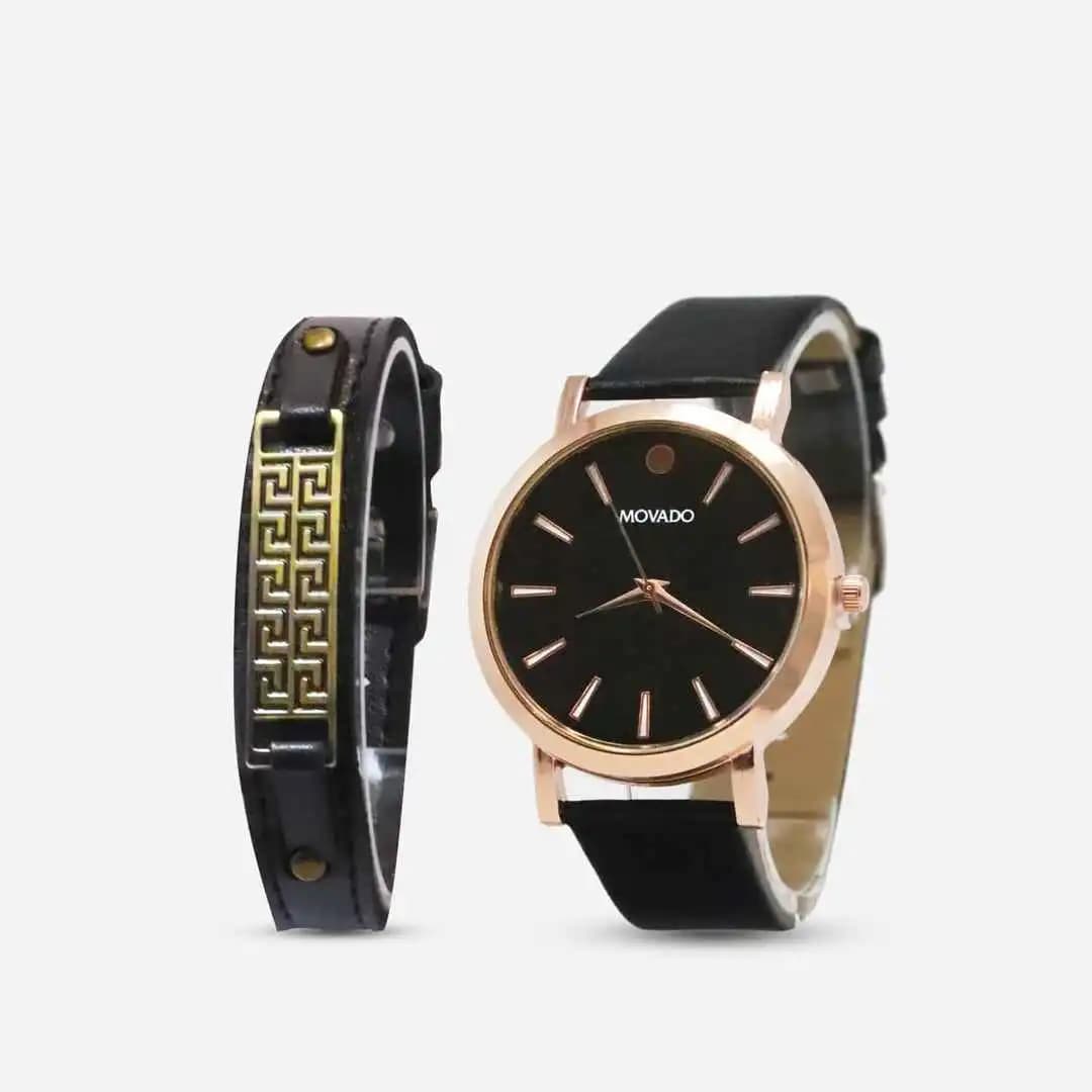 ساعت مچی مردانه Movado و دستبند چرمی مدل 342 — تصویر ۶