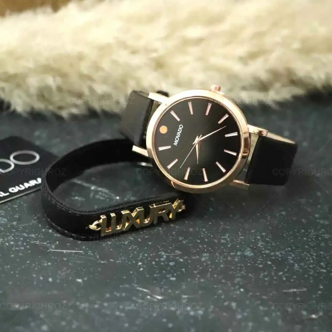 ساعت مچی مردانه Movado و دستبند چرمی مدل341 — تصویر ۴