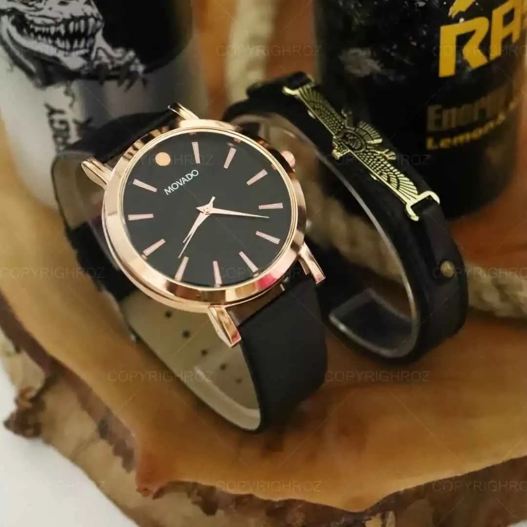 ساعت مچی مردانه Movado و دستبند چرمی مدل340 — تصویر ۸