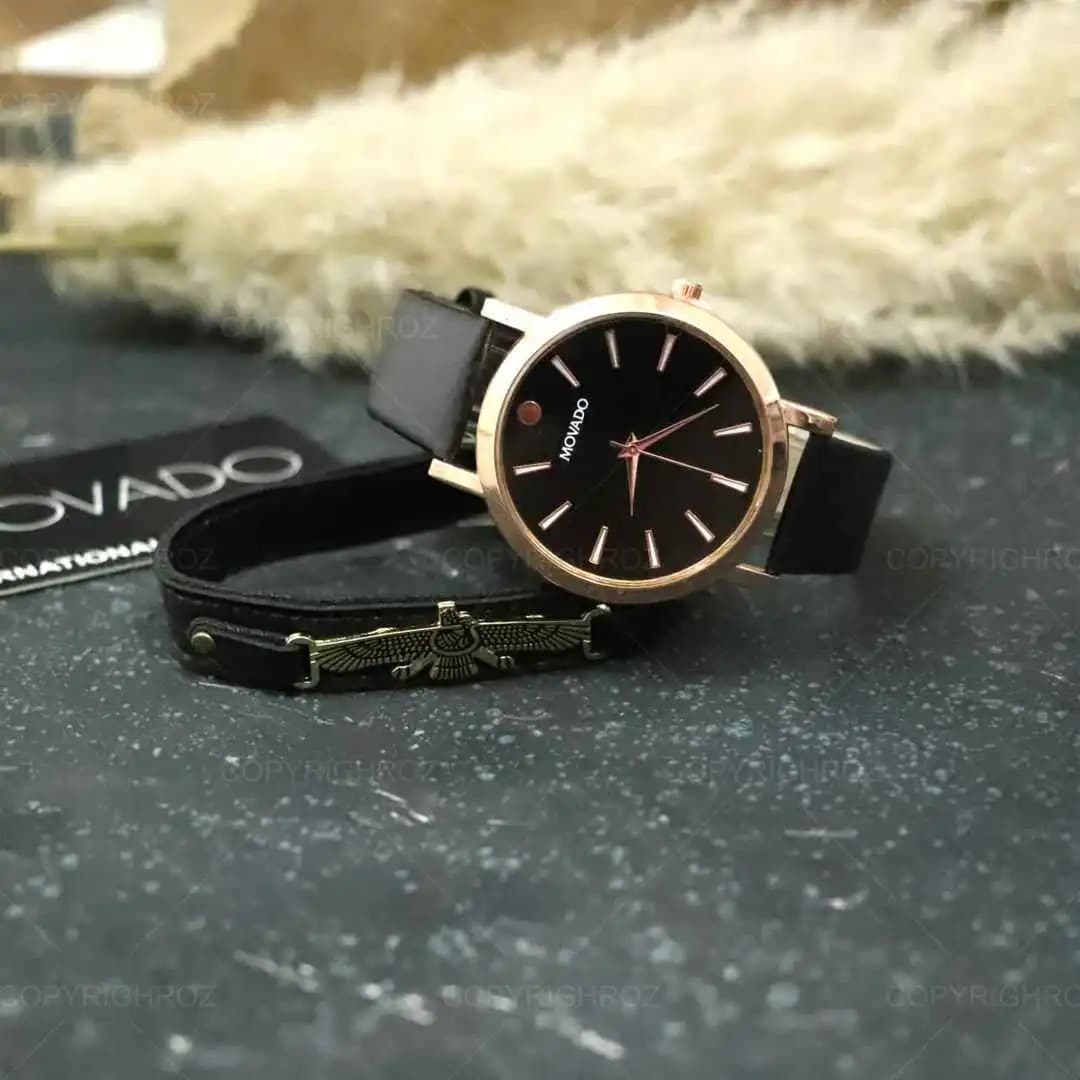 ساعت مچی مردانه Movado و دستبند چرمی مدل340 — تصویر ۳