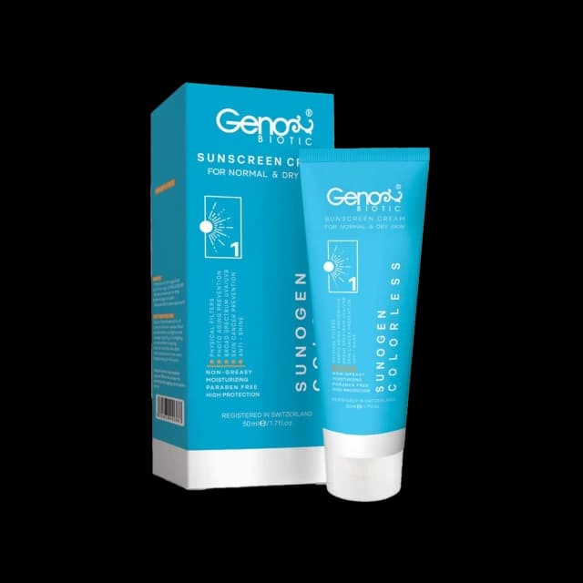 کرم ضد آفتاب SPF50 بی رنگ ژنوبایوتیک مناسب پوست خشک و معمولی حجم 50 میلی لیتر — تصویر ۷