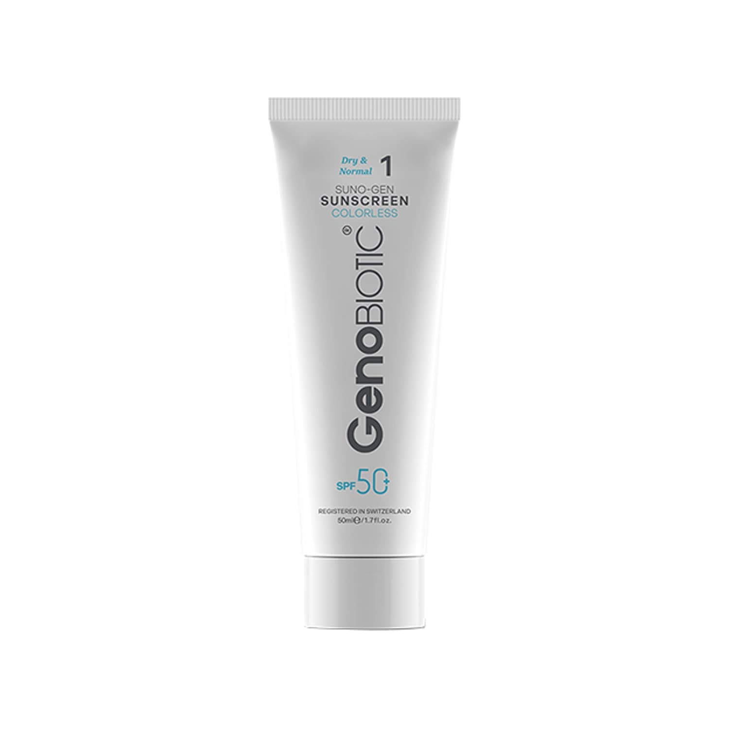 کرم ضد آفتاب SPF50 بی رنگ ژنوبایوتیک مناسب پوست خشک و معمولی حجم 50 میلی لیتر — تصویر ۴