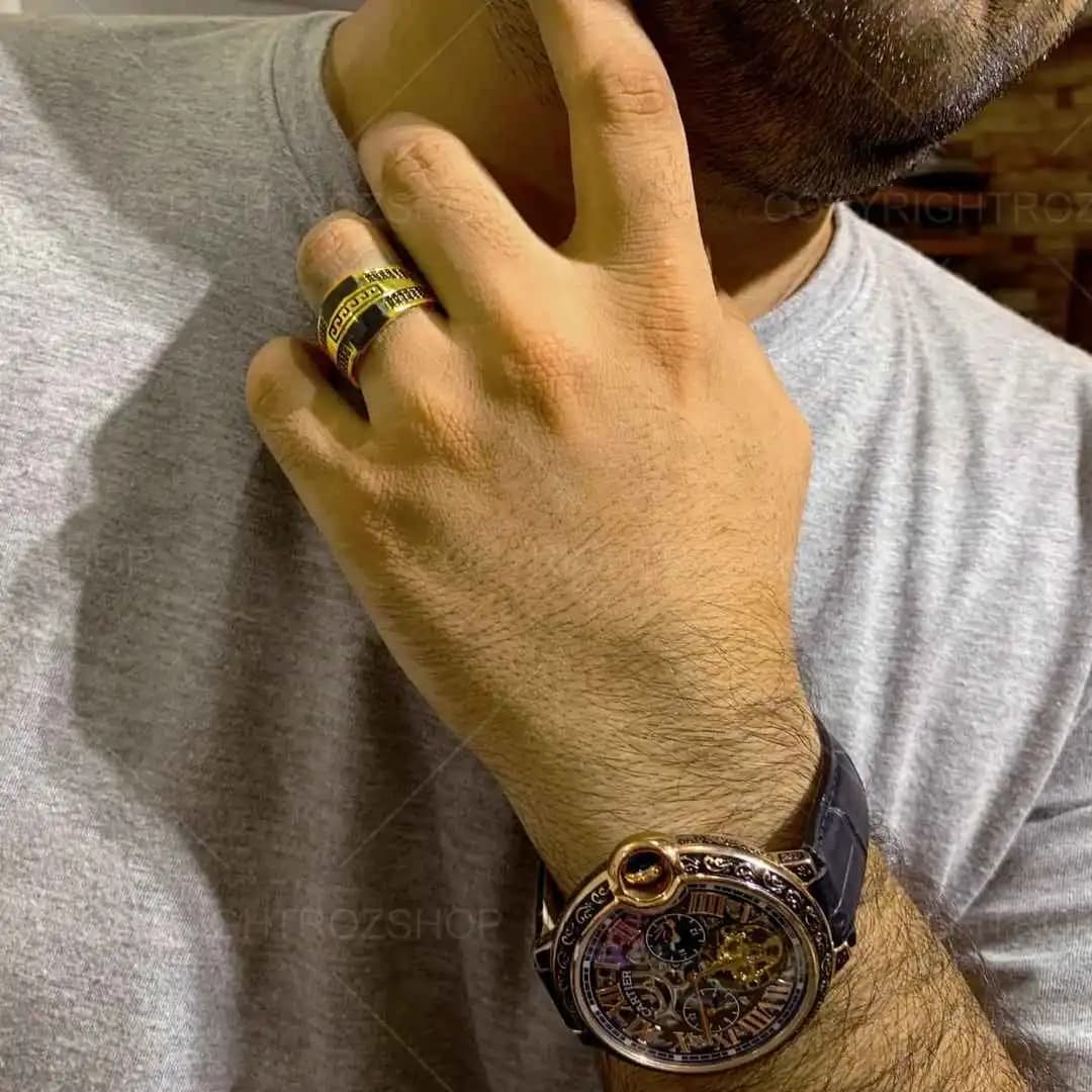 انگشتر مردانه طلاروس طرح ورساچه مدل245 — تصویر ۵
