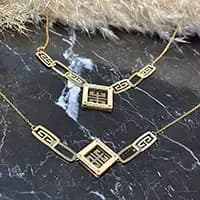 نیم ست طلا 18 عیار زنانه سوزیانا مدل جیوانچی کد 1 — تصویر ۲