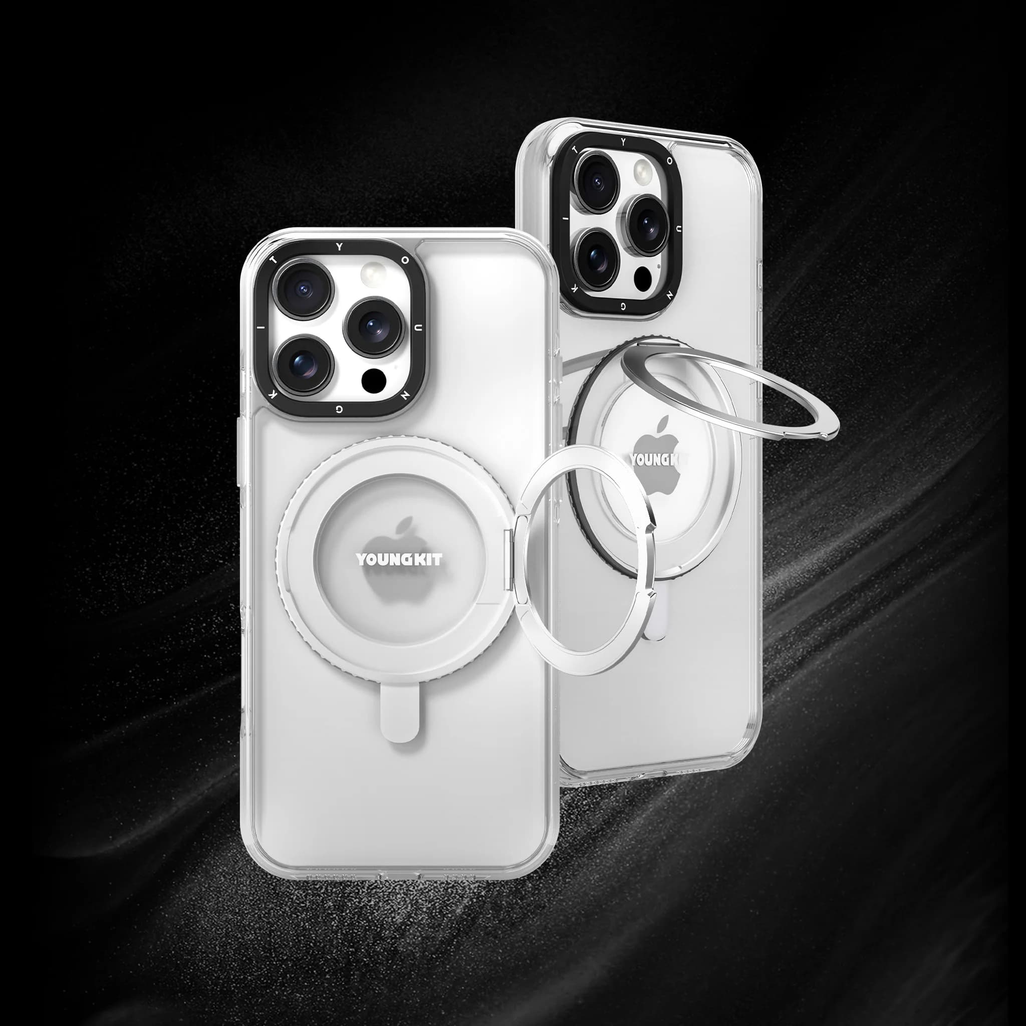 کاور YOUNGKIT مدل Crystal 360° Rotation Ring Stand مناسب برای Apple iPhone 16 — تصویر ۷