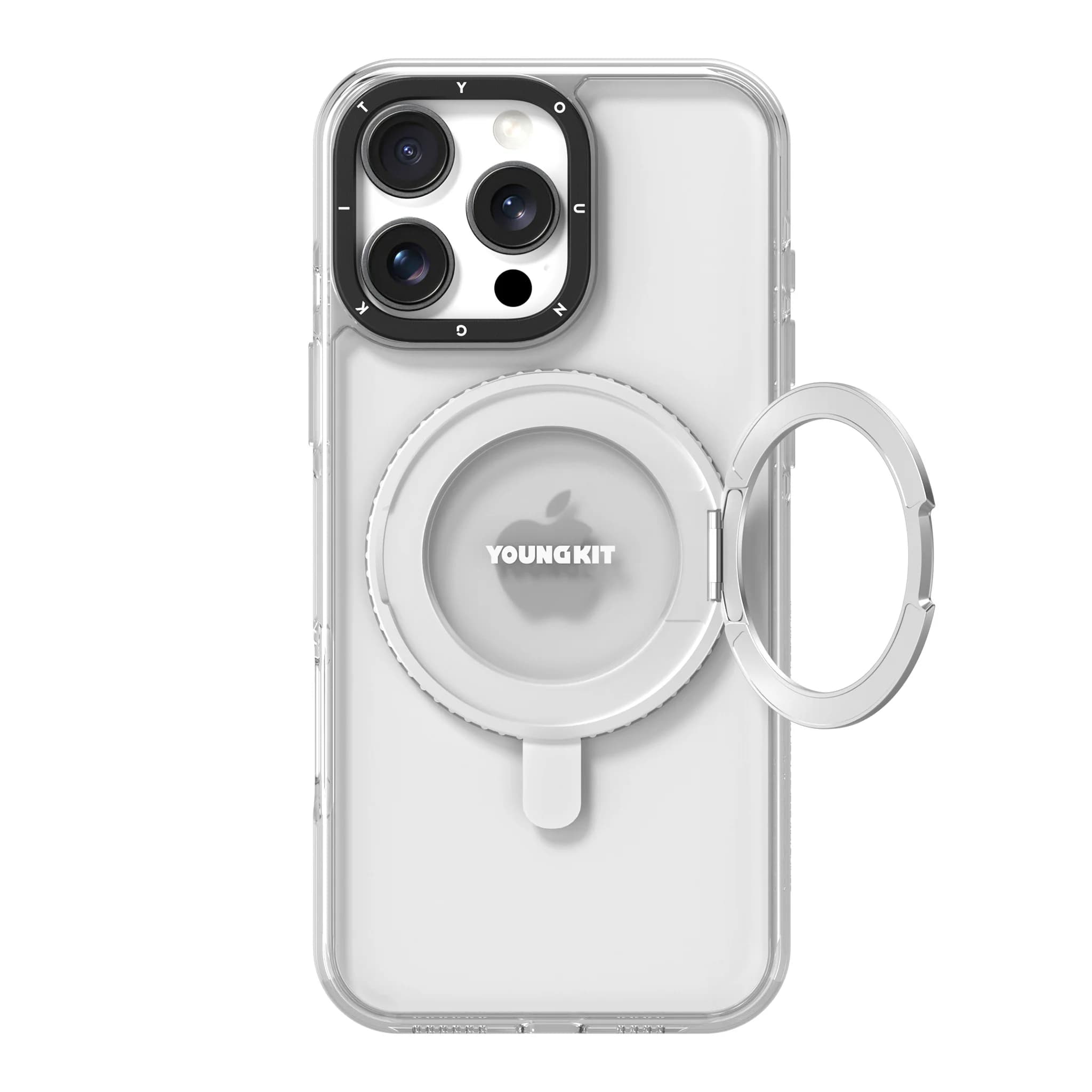 کاور YOUNGKIT مدل Crystal 360° Rotation Ring Stand مناسب برای Apple iPhone 16 ProMax