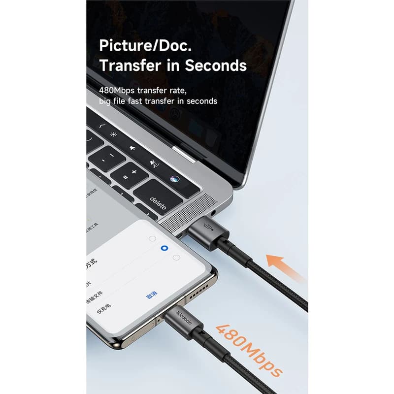 کابل فست شارژ USB به USB-C مک دودو مدل CA-3590 طول 1.2 متر — تصویر ۵