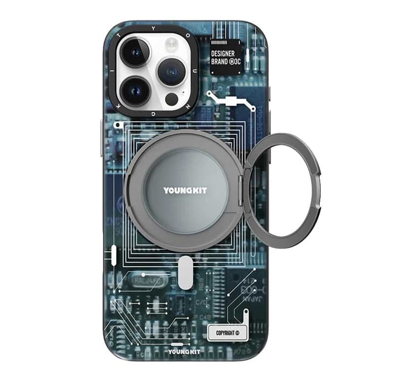 کاور YOUNGKIT مدل Futuristic 360 Rotation Ring Stand Series مناسب برای Apple iPhone 16 ProMax