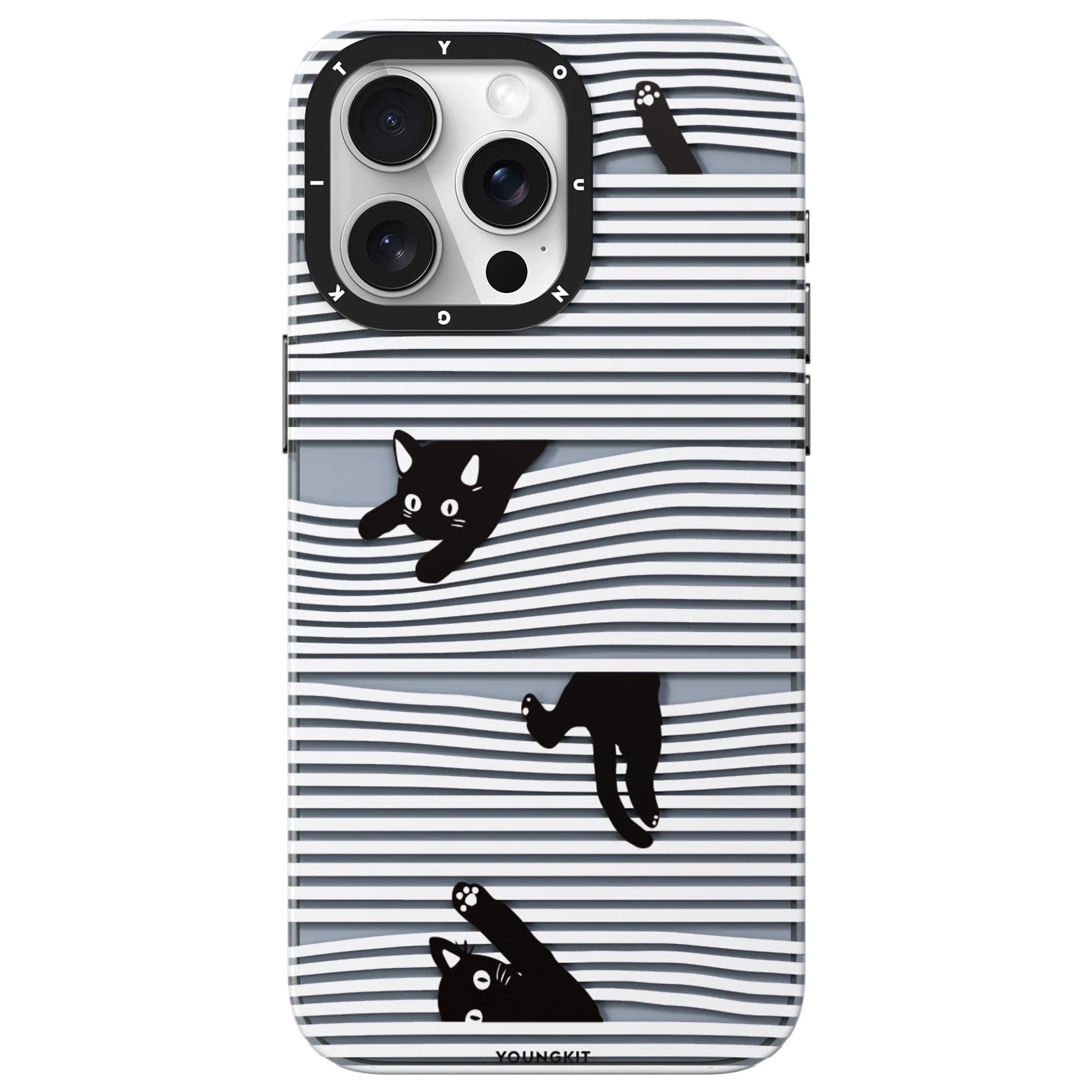 کاور YOUNGKIT مدل White Kitten Adventure Playground مناسب برای Apple iPhone 15 ProMax