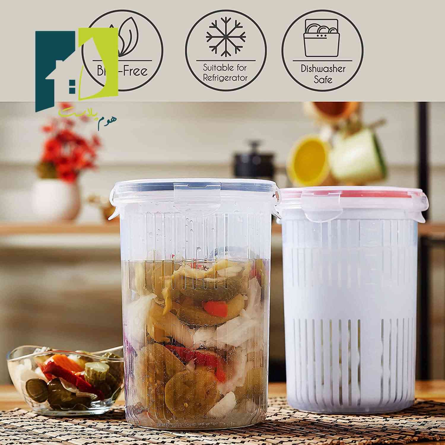 ظرف نگهدارنده ترشیجات و لبنیات استوانه ای — تصویر ۴
