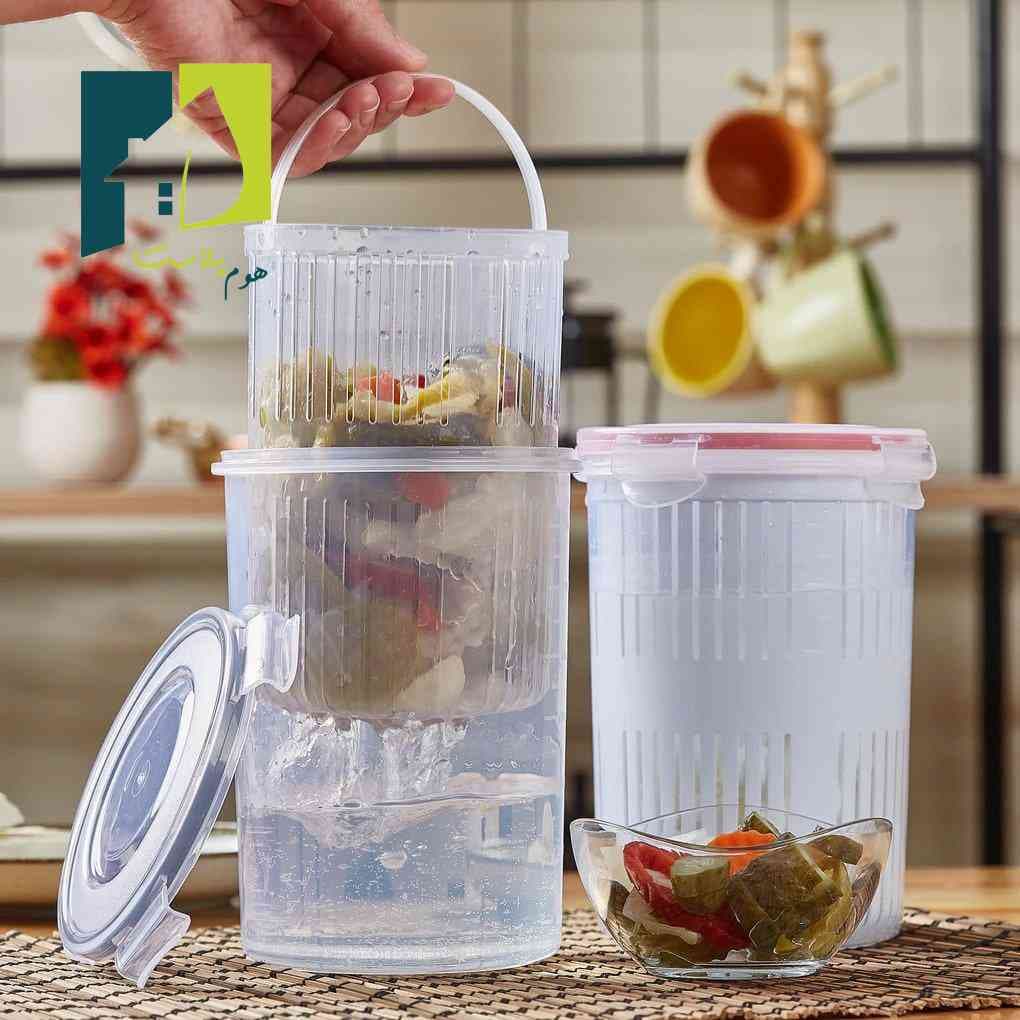 ظرف نگهدارنده ترشیجات و لبنیات استوانه ای — تصویر ۸