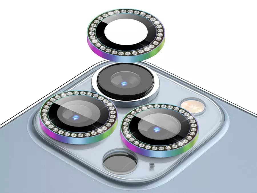 محافظ لنز دوربین نگین دار مدل رینگی مناسب برای گوشی موبایل اپل iPhone 11/11Pro/11ProMax/12/12Pro — تصویر ۴