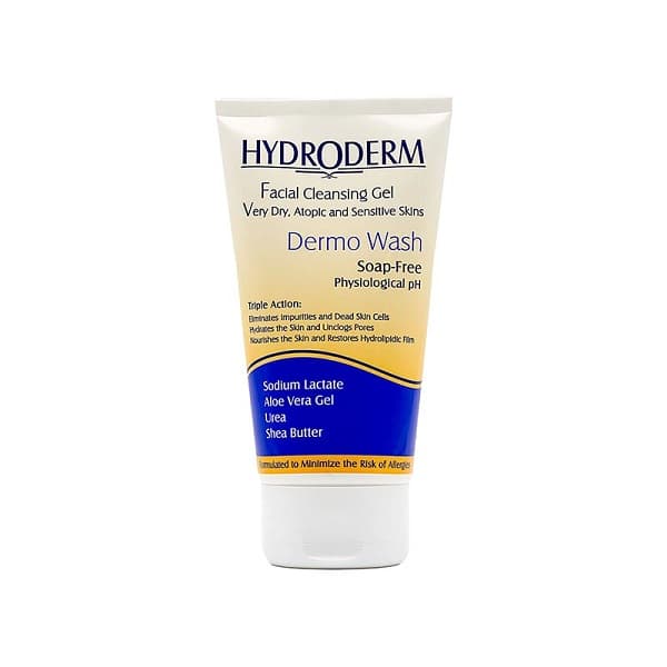 ژل شستشو صورت هیدرودرم مدل درمو واش مناسب پوست خیلی خشک، اگزمایی و حساس وزن 150 گرم