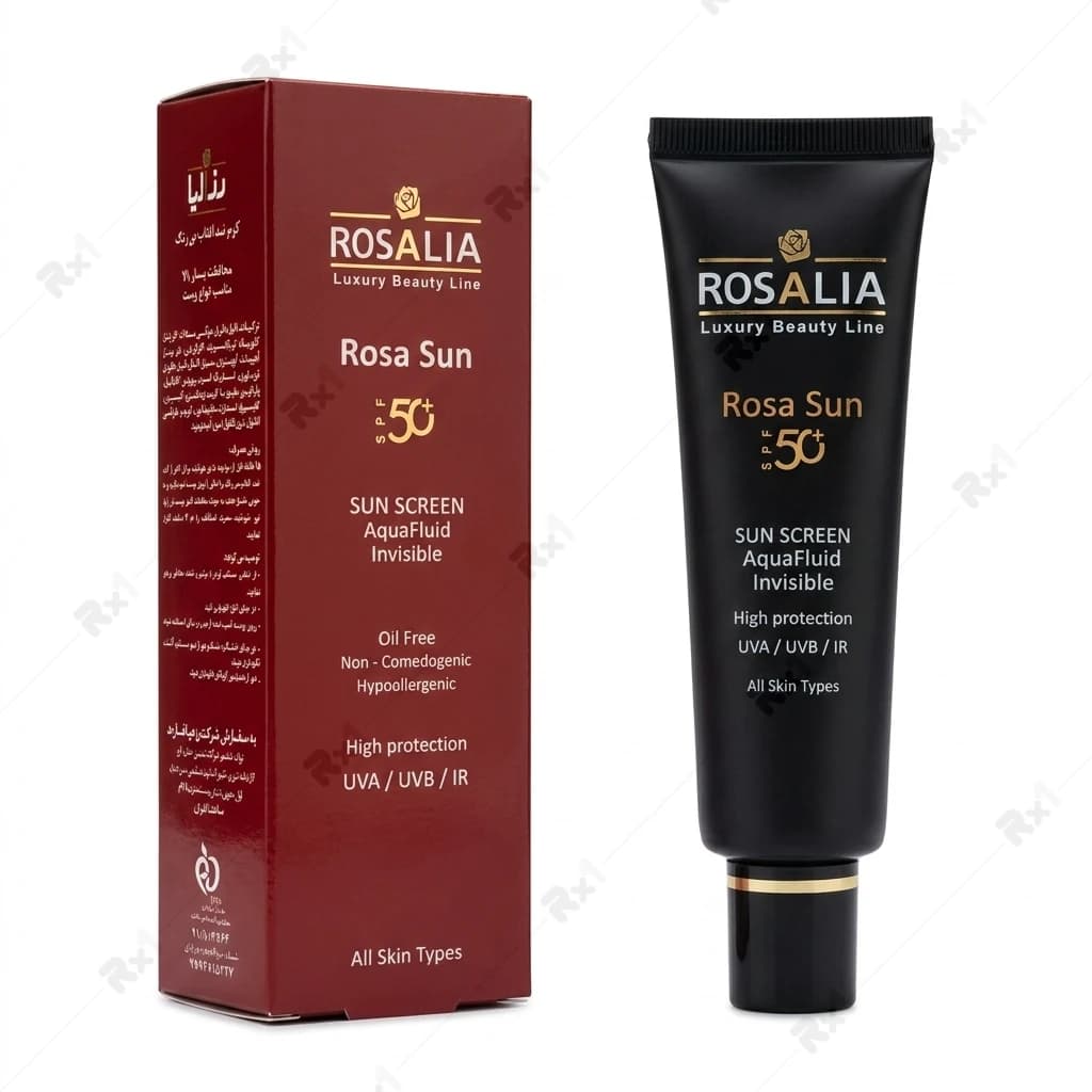 کرم ضدآفتاب بیرنگ رزالیا SPF50 مناسب انواع پوست حجم 40 میلی لیتر — تصویر ۵
