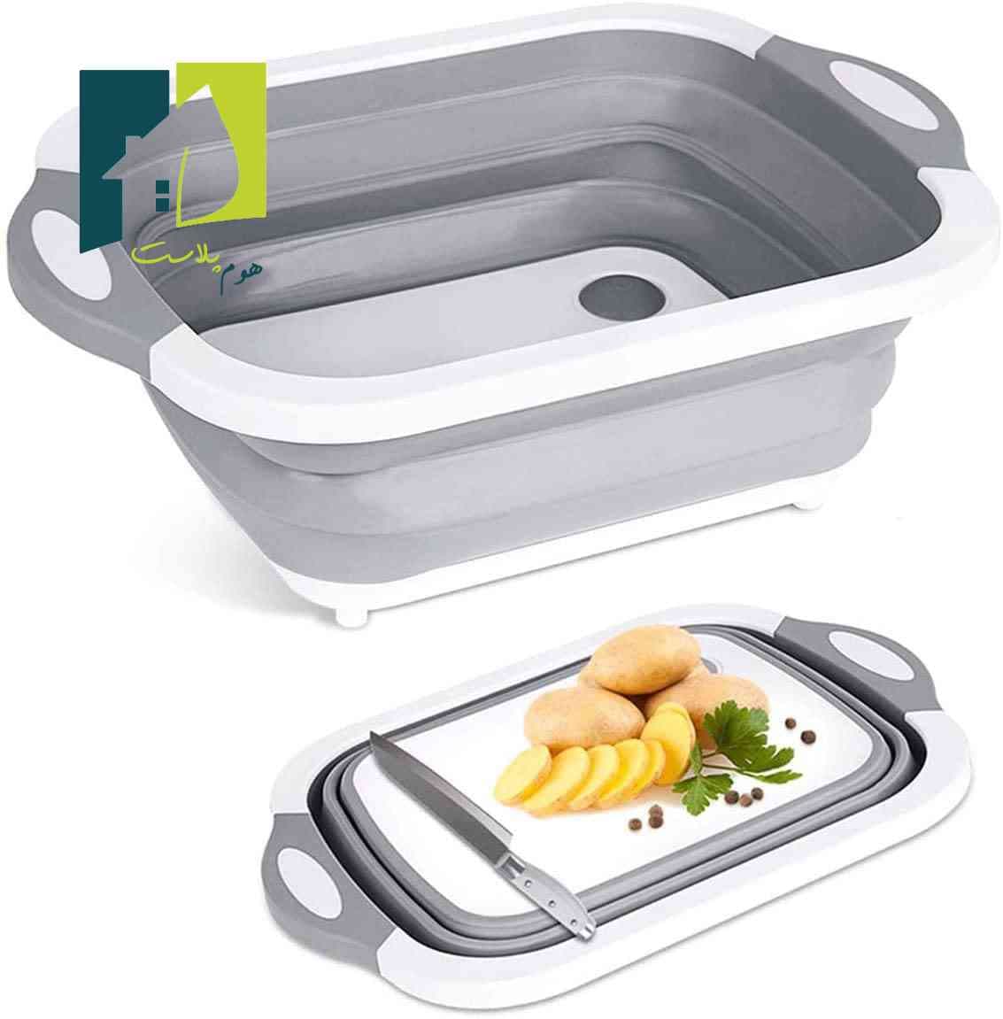 لگن سینک سیلیکونی تاشو دو کاره