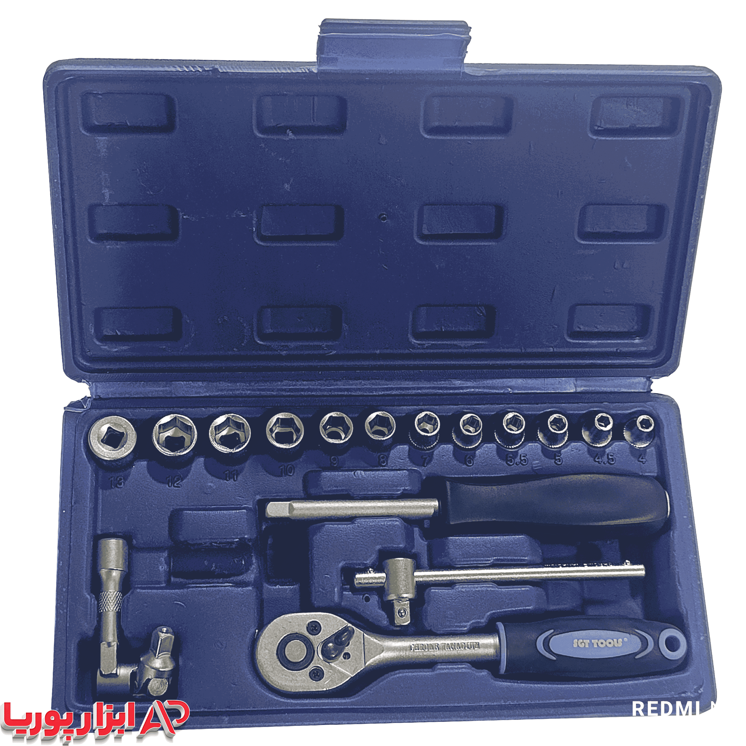 جعبه بکس 17 پارچه درایو 1/4 اینچ SGT TOOLS — تصویر ۳
