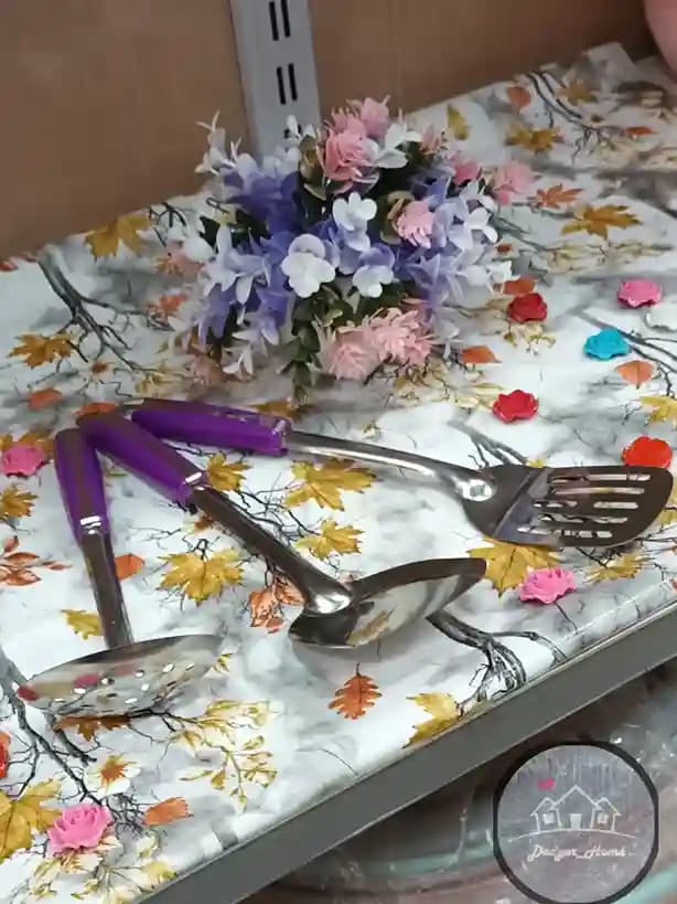 ست کفگیر و ملاقه دسته بنفش — تصویر ۴