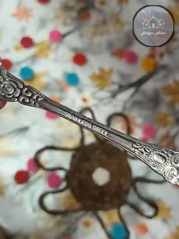 قاشق و چنگال استیل مدل نگین — تصویر ۷
