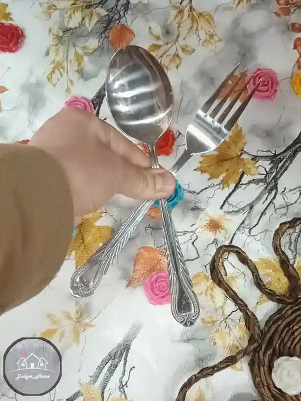 قاشق و چنگال استیل مدل دلی — تصویر ۴