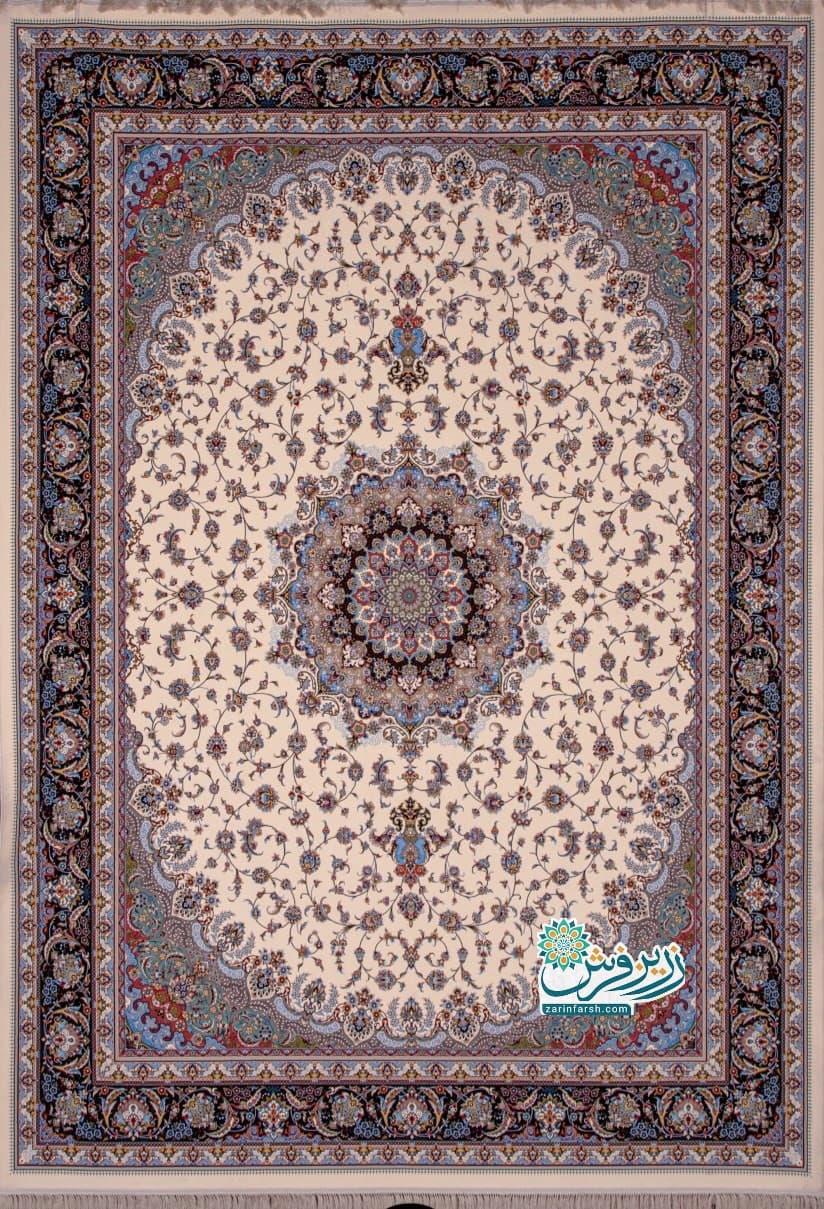 فرش 1200 شانه طرح اصفهان کرم – تمام نخ اکریلیک