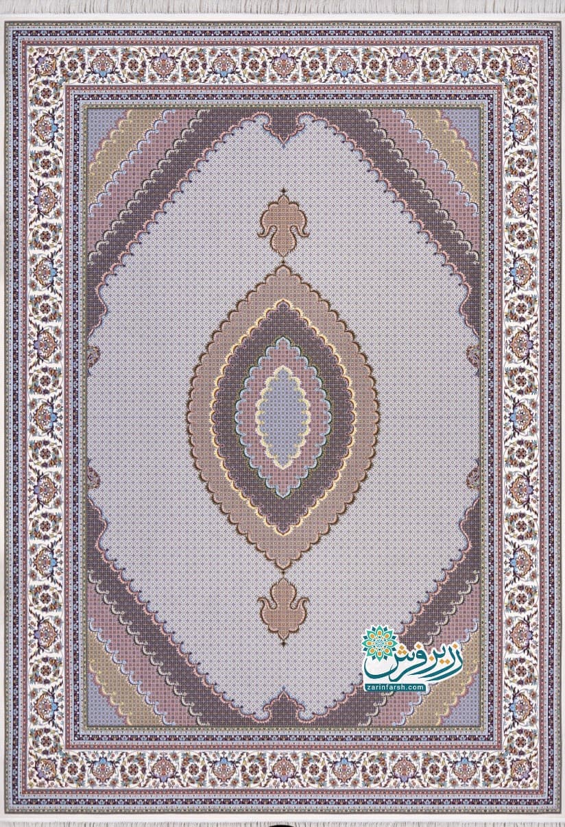 فرش 1200 شانه طرح ماهی خوی کرم – تمام نخ اکریلیک