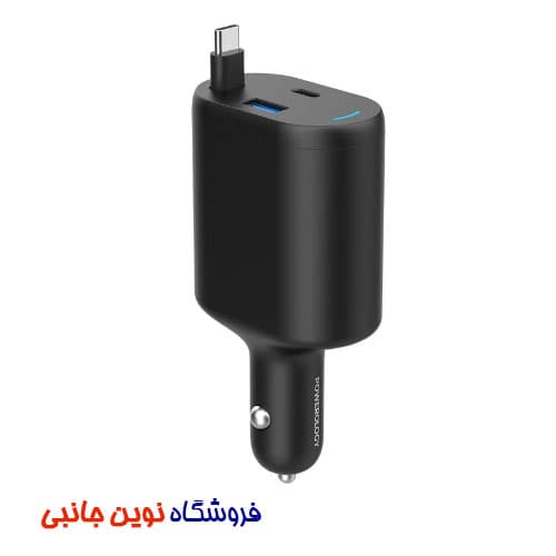شارژر فندکی 65 وات پاورولوژی مدل PCCSR018 ا Powerology PCCSR018 Type-C Retractable Car Charge (تک/عمده) — تصویر ۲