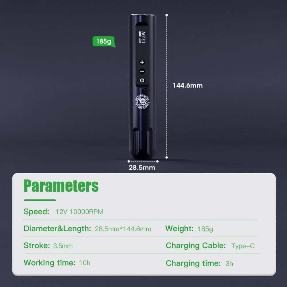 دستگاه تتو وایرلس دراگون هاوک Dragonhawk X9 Wireless — تصویر ۱۱