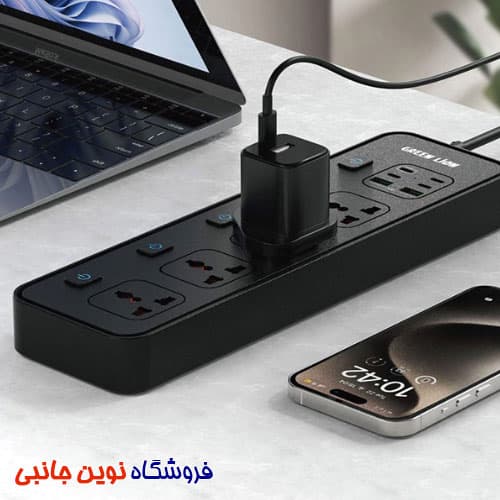 چند راهی و محافظ برق دارگرین لاین مدل Power Socket PD30W ا Green Lion Power Socket PD30W Multiport Smart (تک/عمده) — تصویر ۸