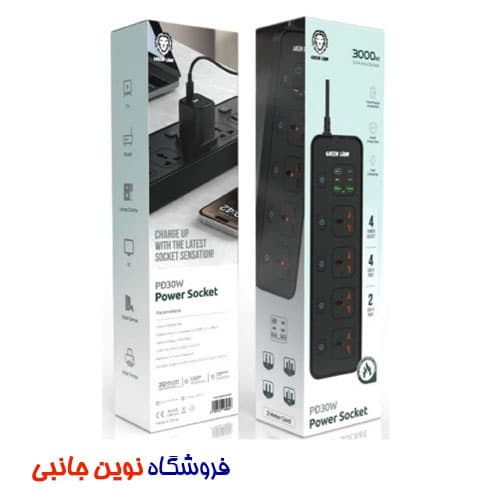 چند راهی و محافظ برق دارگرین لاین مدل Power Socket PD30W ا Green Lion Power Socket PD30W Multiport Smart (تک/عمده) — تصویر ۹
